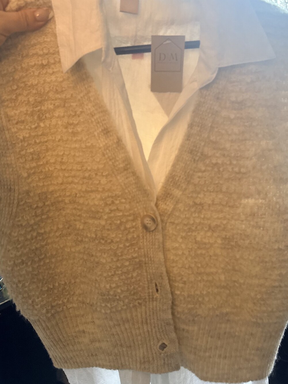Source Unknown Beige V-Neck Button Front Sweater Vest